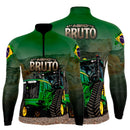 Camisa Agro Trator John Verde Com Proteção Solar UV50+