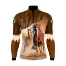 Camisa Cavalo Castanho Com Proteção Solar UV50+