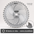 Lâmina Circular C/Vídea P/ Roçadeiras 255x20mm 40 Dentes Vonder - Original